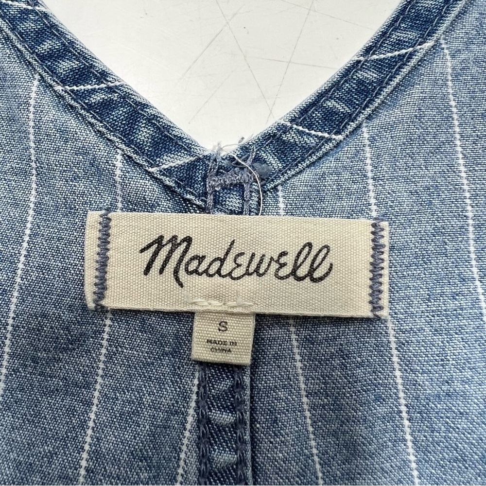 Madewell women’s blue striped denim overall S L98-39 - Picture 5 of 5
